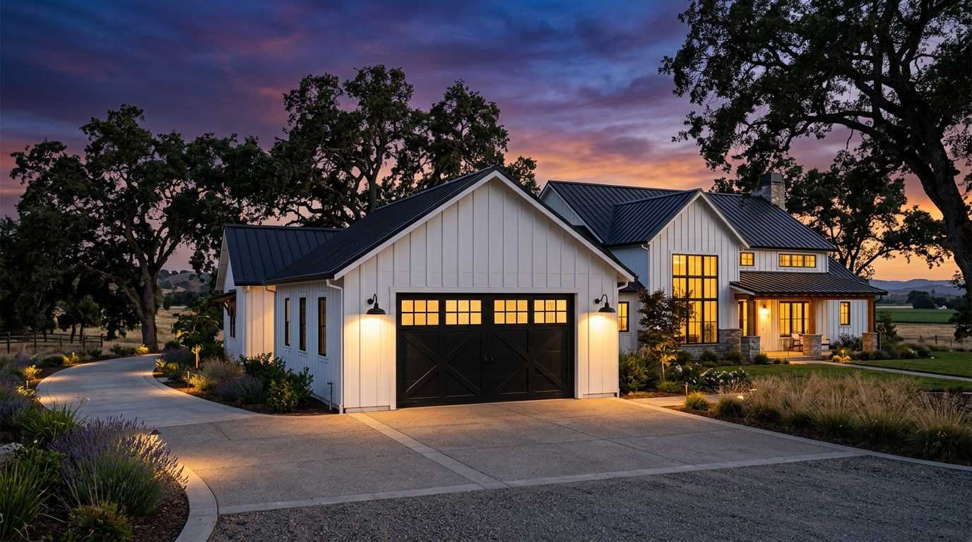 Galt Garage Door Repair Exterior Closed Garage Door at Twilight